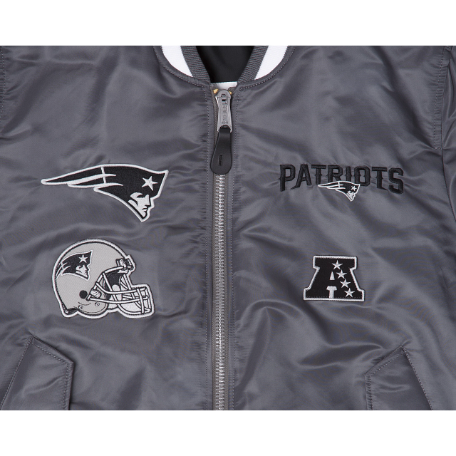 Alpha Industries X New England Patriots Gray MA-1 Bomber Jacket