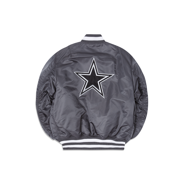 Alpha Industries X Dallas Cowboys Gray MA-1 Bomber Jacket