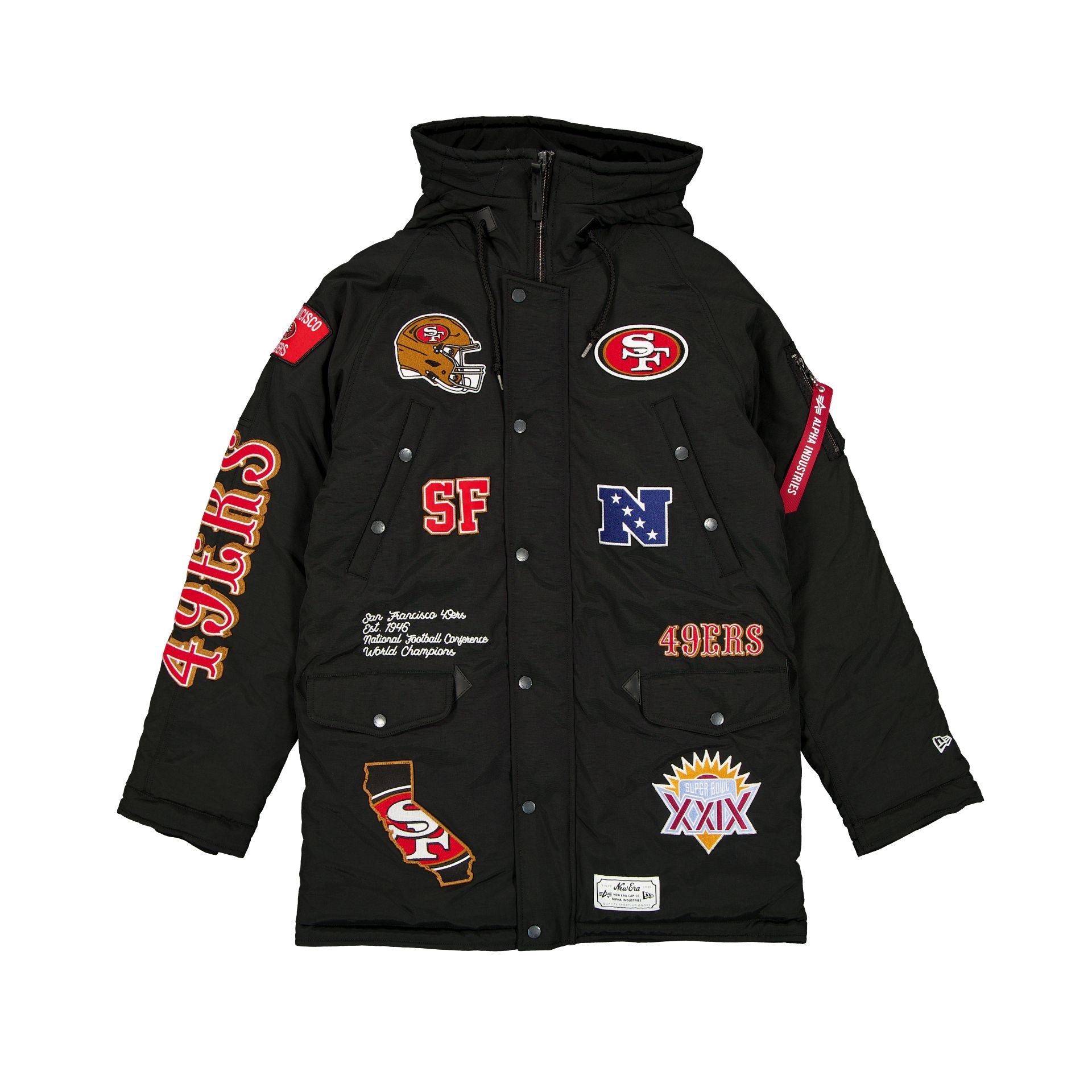 Alpha Industries x San Francisco 49ers Black N-3B Parka Jacket
