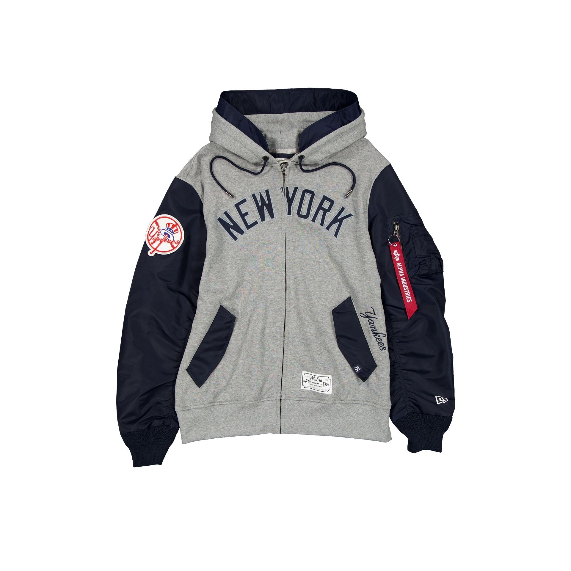 Alpha Industries x New York Yankees Gray MA-1 Full Zip Fleece Jacket