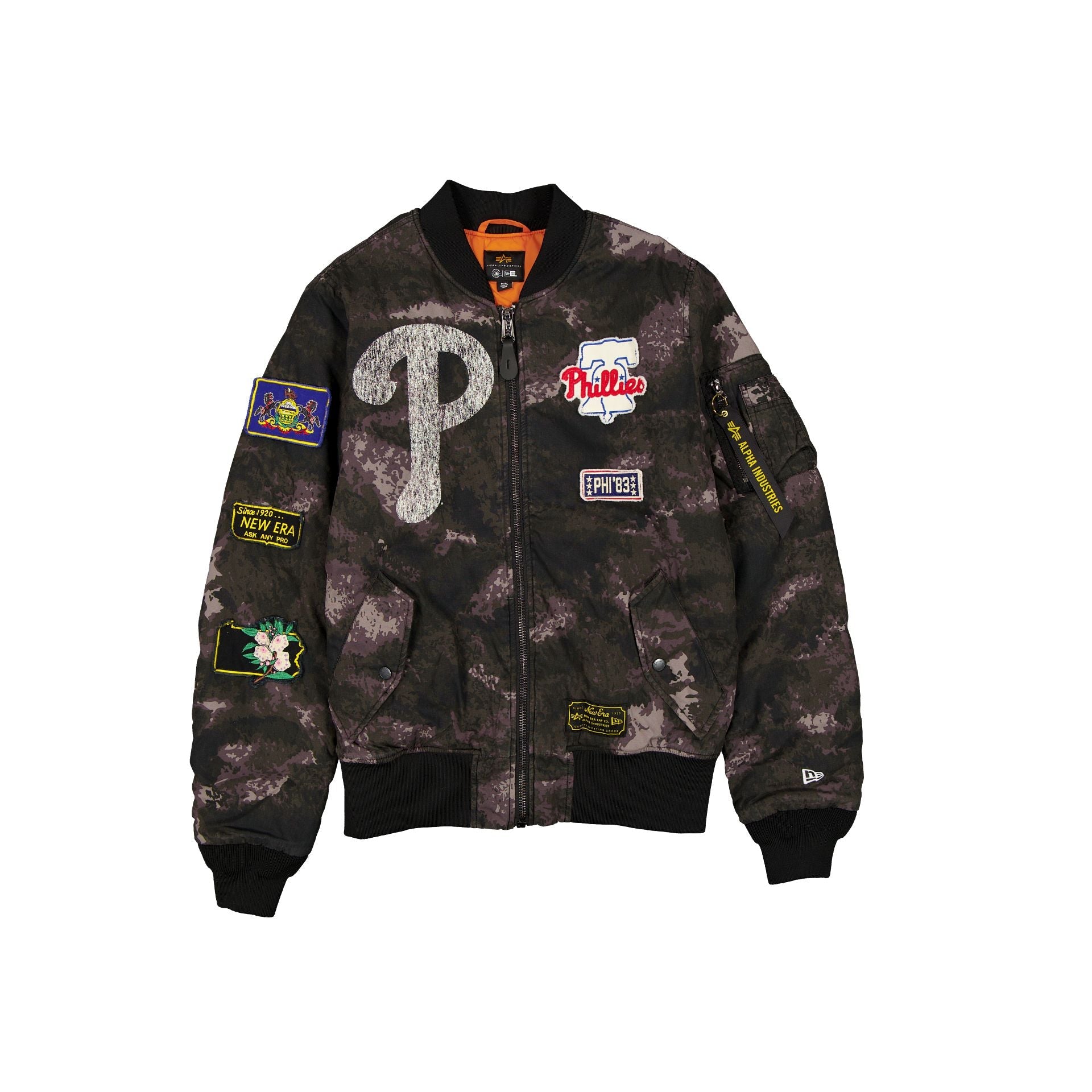 Alpha Industries x Philadelphia Phillies Black Camo MA-1 Bomber Jacket