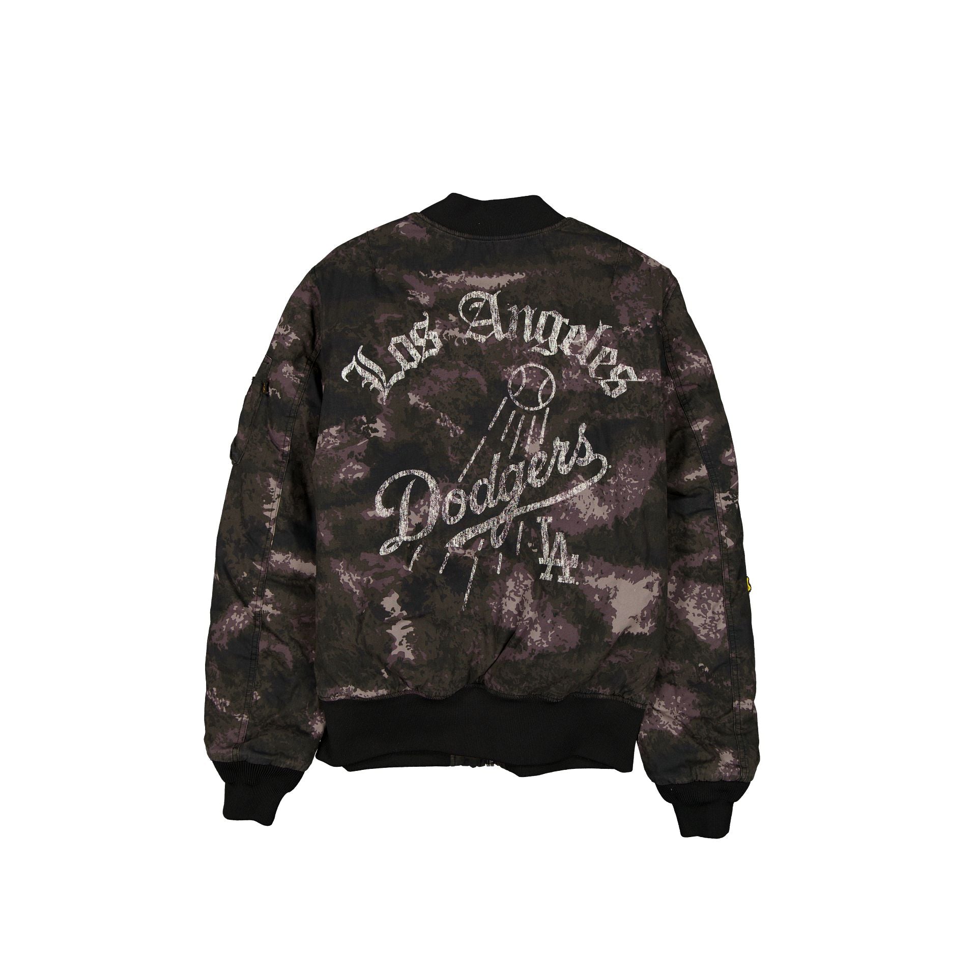 Alpha Industries x Los Angeles Dodgers Black Camo MA-1 Bomber Jacket