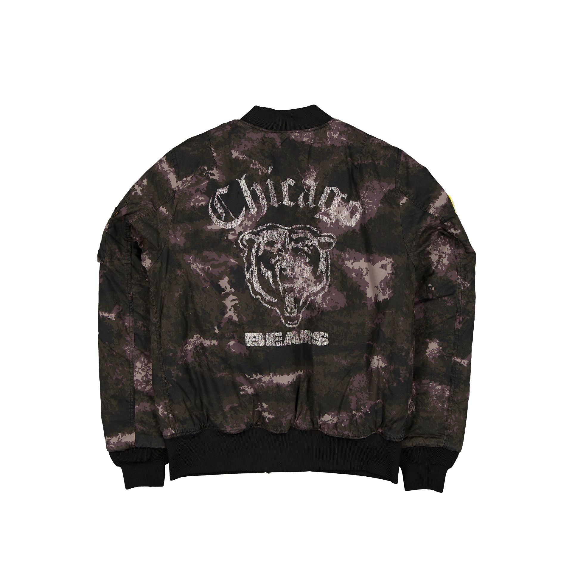 Alpha Industries x Chicago Bears Black Camo MA-1 Bomber Jacket
