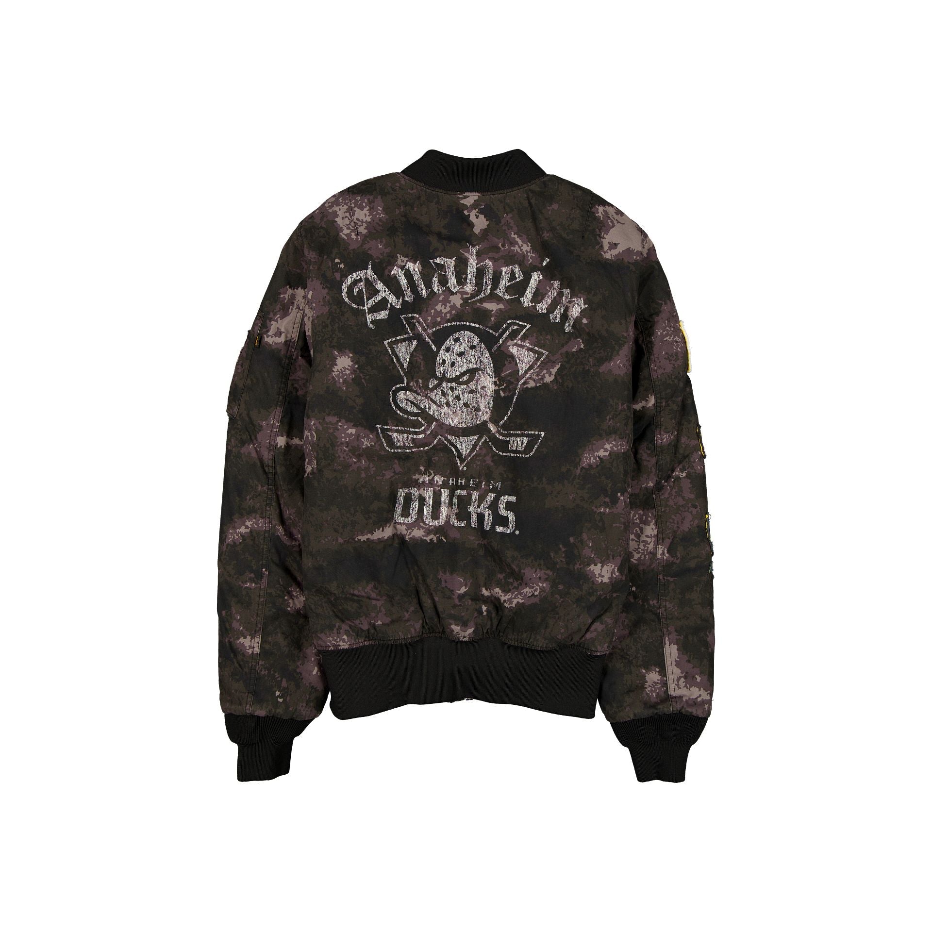 Alpha Industries x Anaheim Ducks Black Camo MA-1 Bomber Jacket