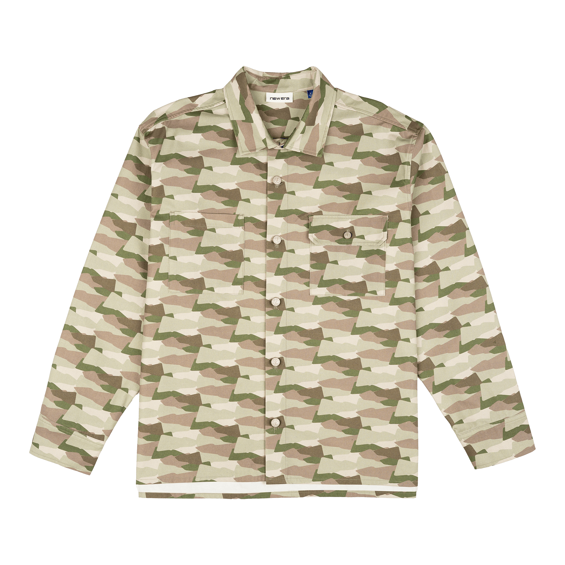 New Era Branded Printed Military Shacket