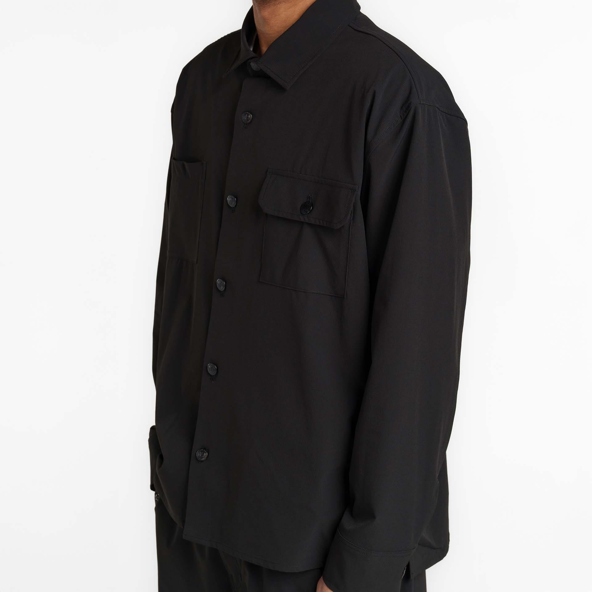 New Era Branded Nylon Military Black Shacket
