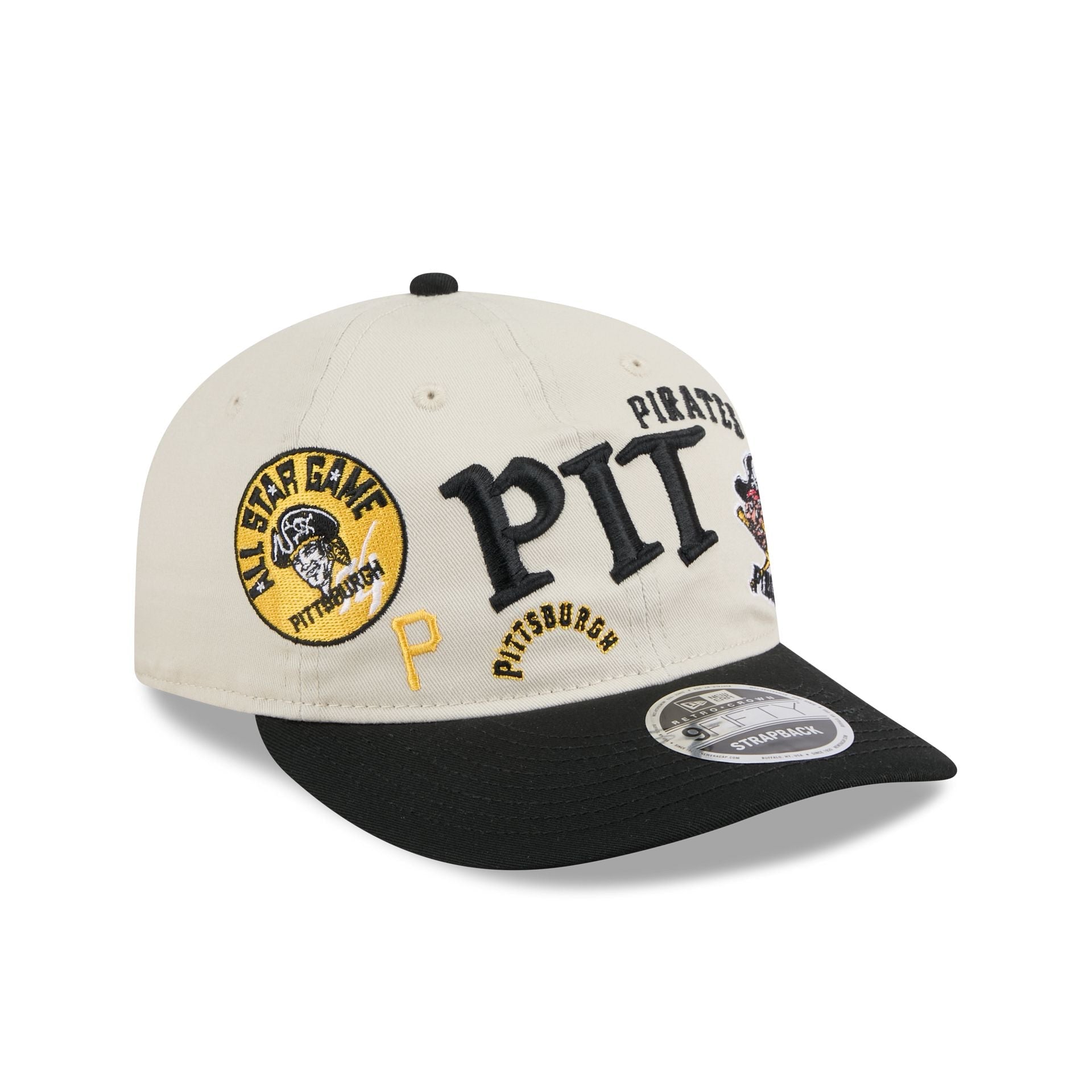 Pittsburgh Pirates Scattered Patches Retro Crown 9FIFTY Snapback Hat