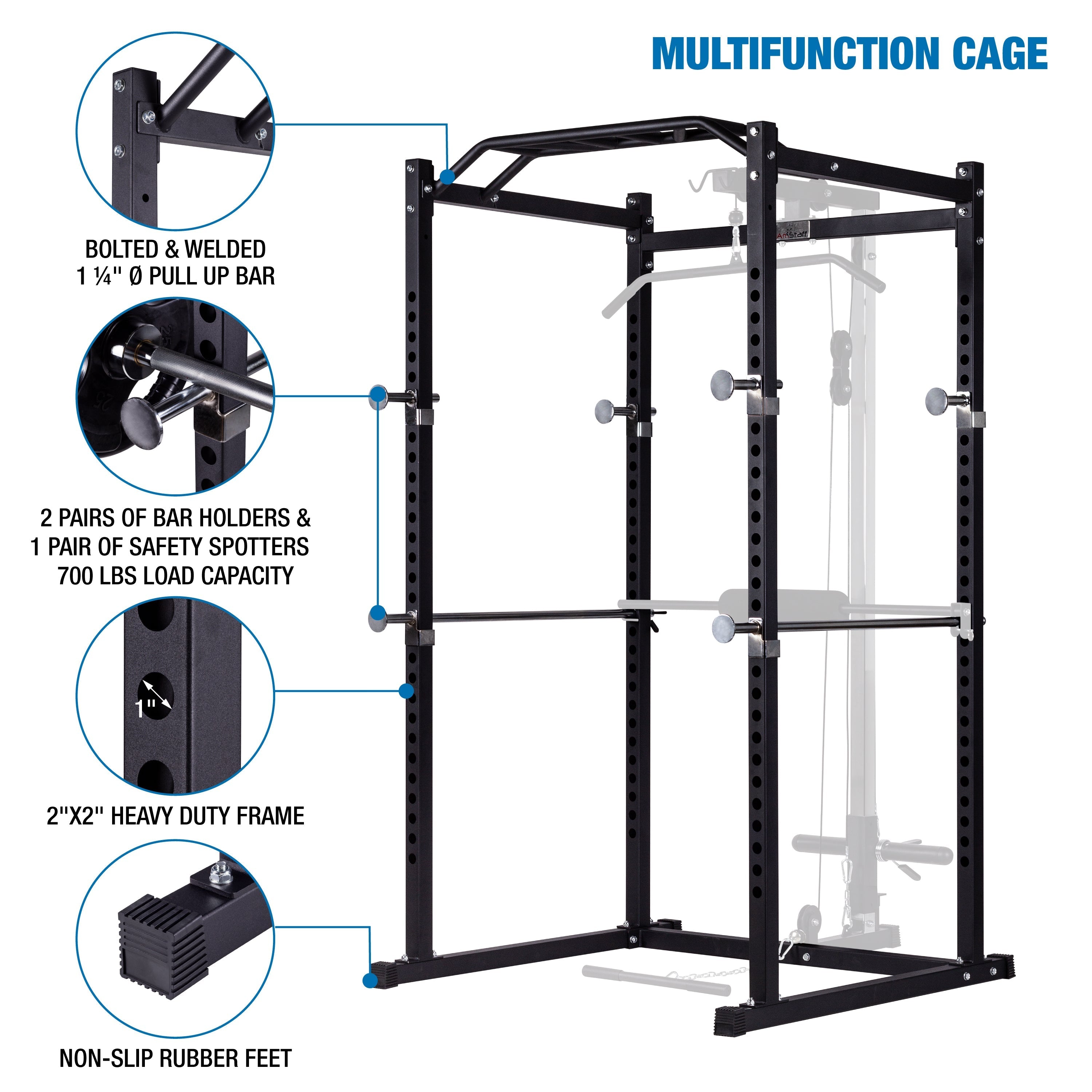 AmStaff TP006D Power Squat Rack Training System Cage