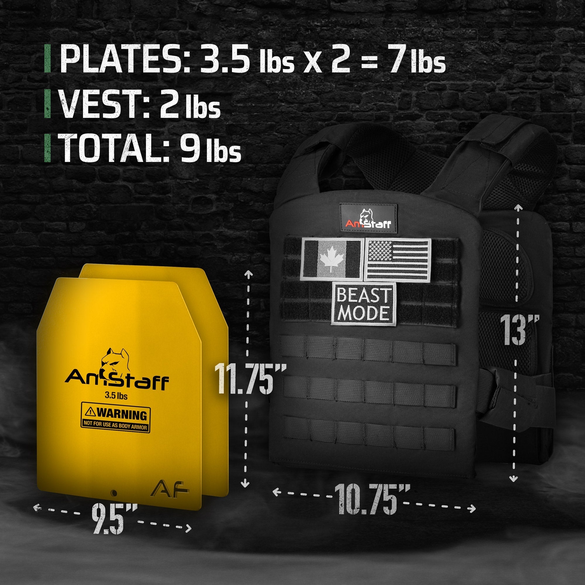 AmStaff Tactical Weighted Vest - Quick Release Fitted Style