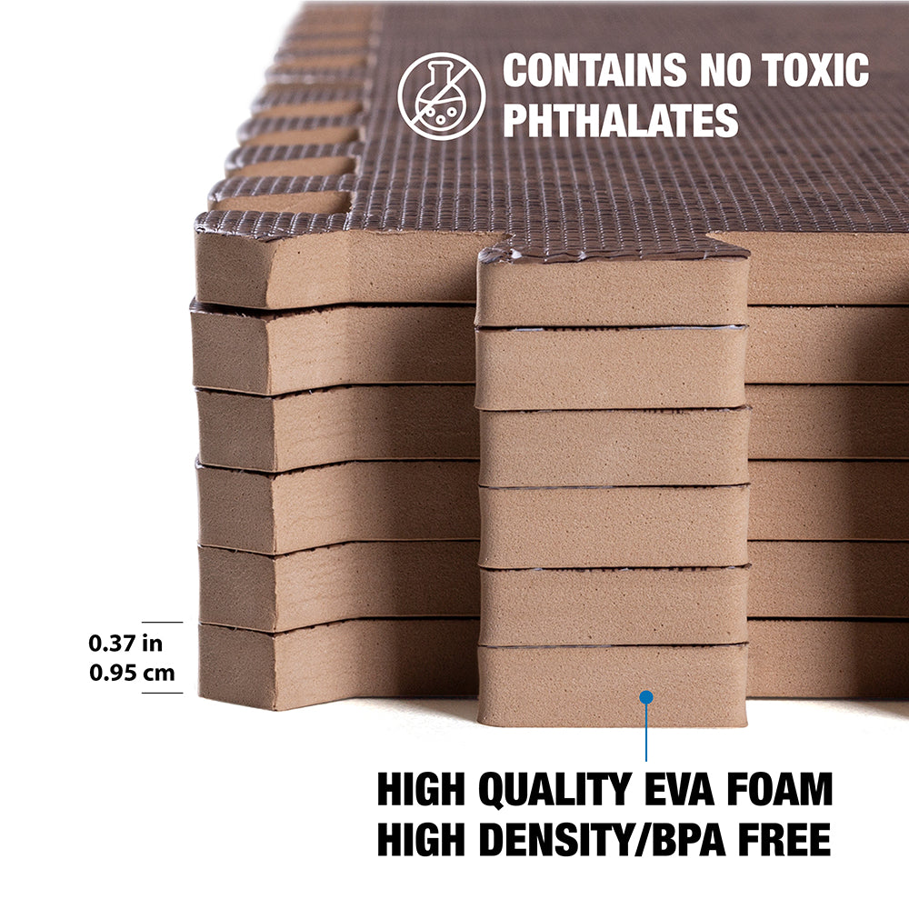 Dark Wood Heavy-Duty Interlocking Foam Mat