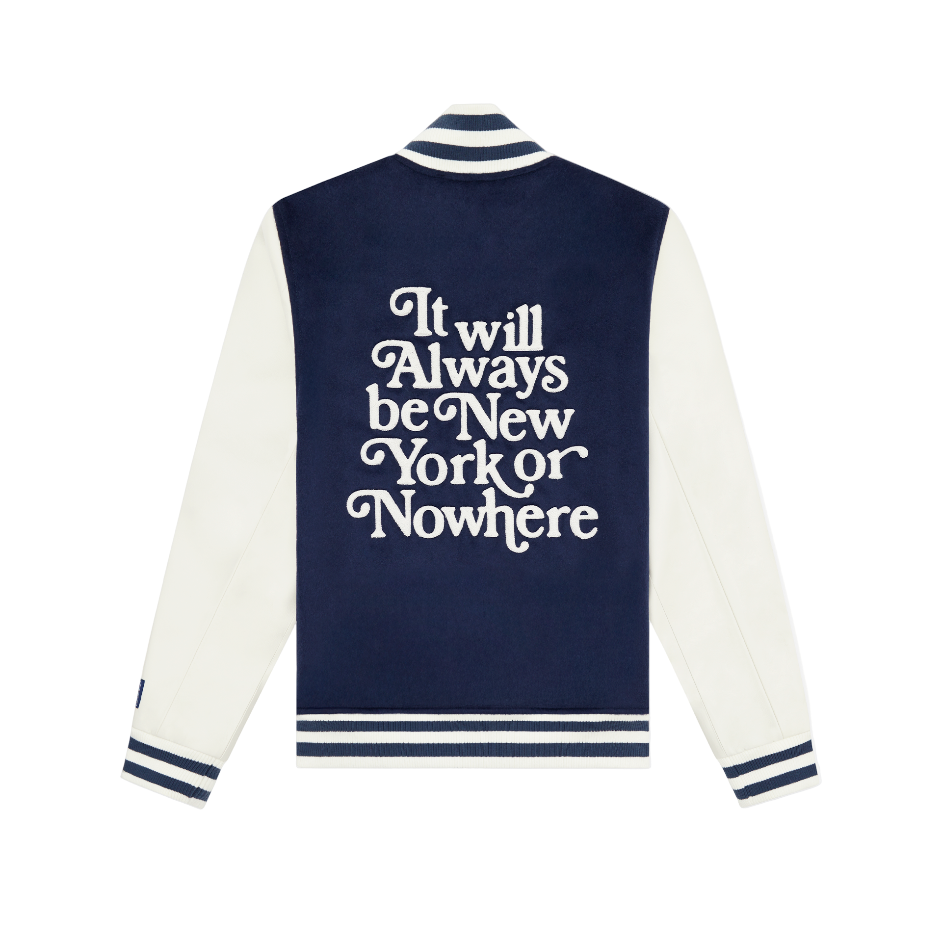 New York or Nowhere x New York Yankees Navy Motto Varsity Jacket