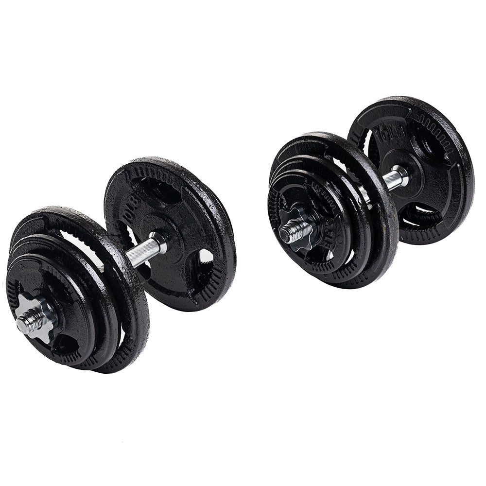 80lbs Cast Iron Grip Standard 1 Inch Dumbbell Weight Set