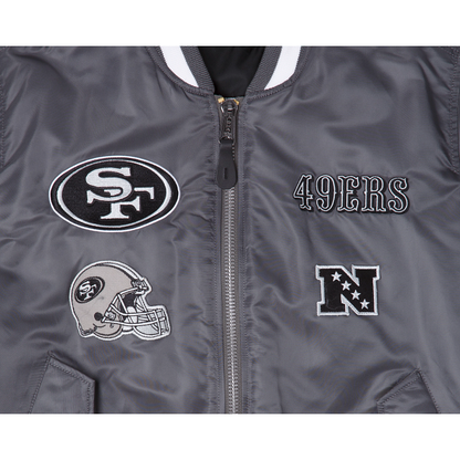 Alpha Industries X San Francisco 49ers Gray MA-1 Bomber Jacket