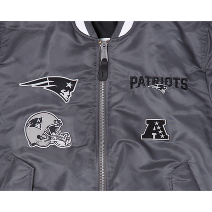 Alpha Industries X New England Patriots Gray MA-1 Bomber Jacket