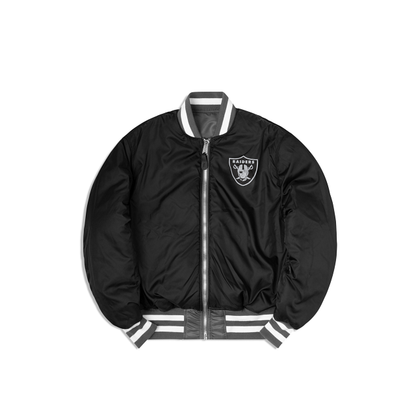 Alpha Industries X Las Vegas Raiders Gray MA-1 Bomber Jacket