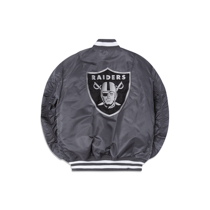 Alpha Industries X Las Vegas Raiders Gray MA-1 Bomber Jacket
