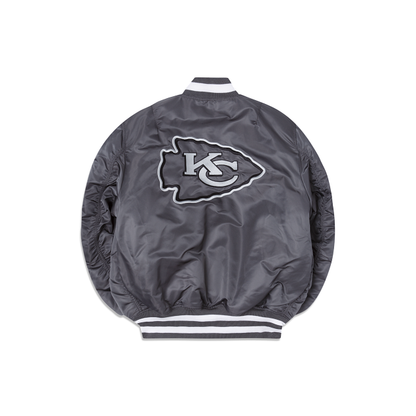Alpha Industries X Kansas City Chiefs Gray MA-1 Bomber Jacket