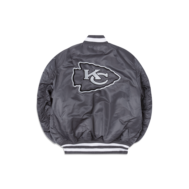 Alpha Industries X Kansas City Chiefs Gray MA-1 Bomber Jacket