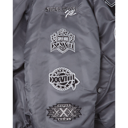 Alpha Industries X Dallas Cowboys Gray MA-1 Bomber Jacket