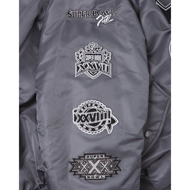 Alpha Industries X Dallas Cowboys Gray MA-1 Bomber Jacket