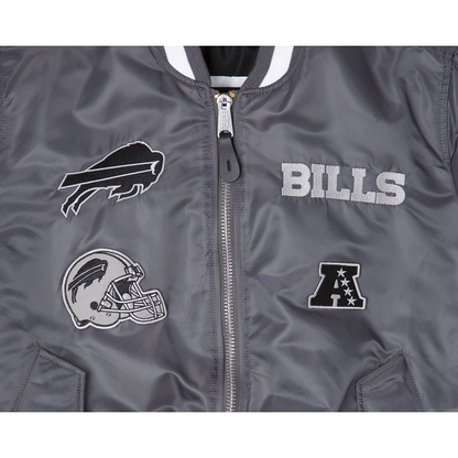 Alpha Industries X Buffalo Bills Gray MA-1 Bomber Jacket