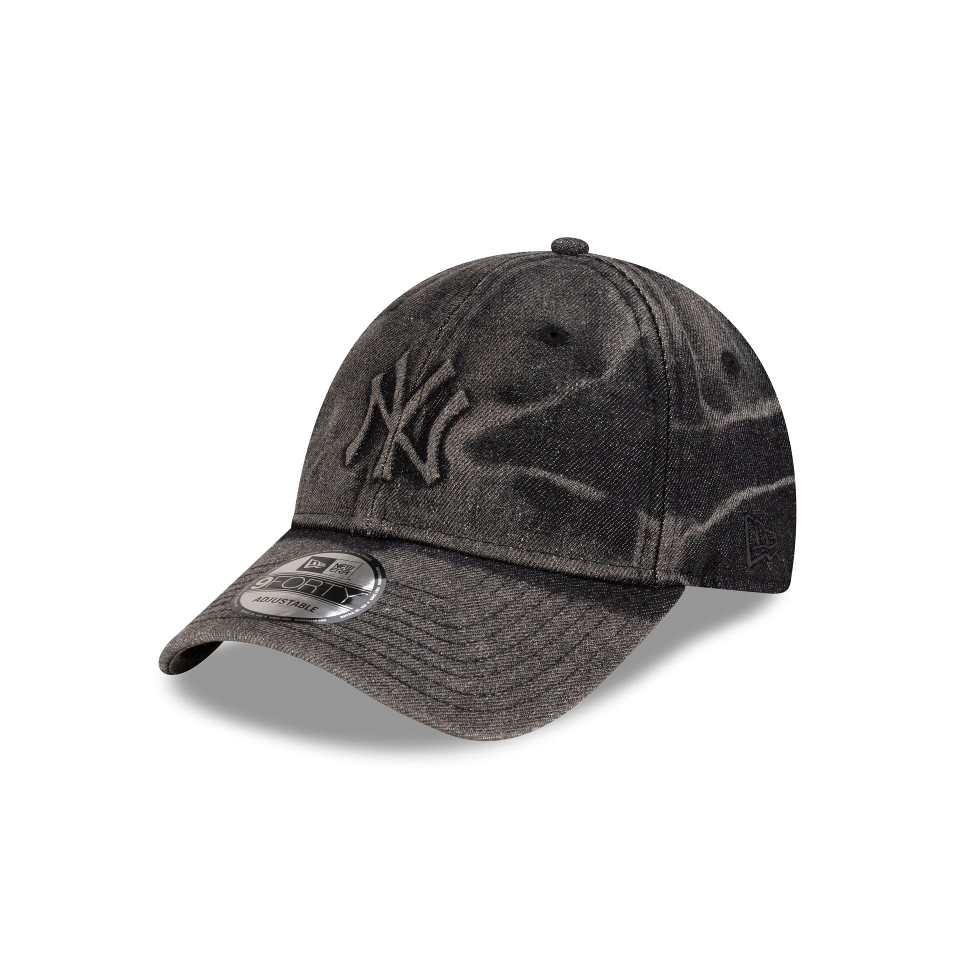 New York Yankees Embo Black Denim 9FORTY Adjustable Hat