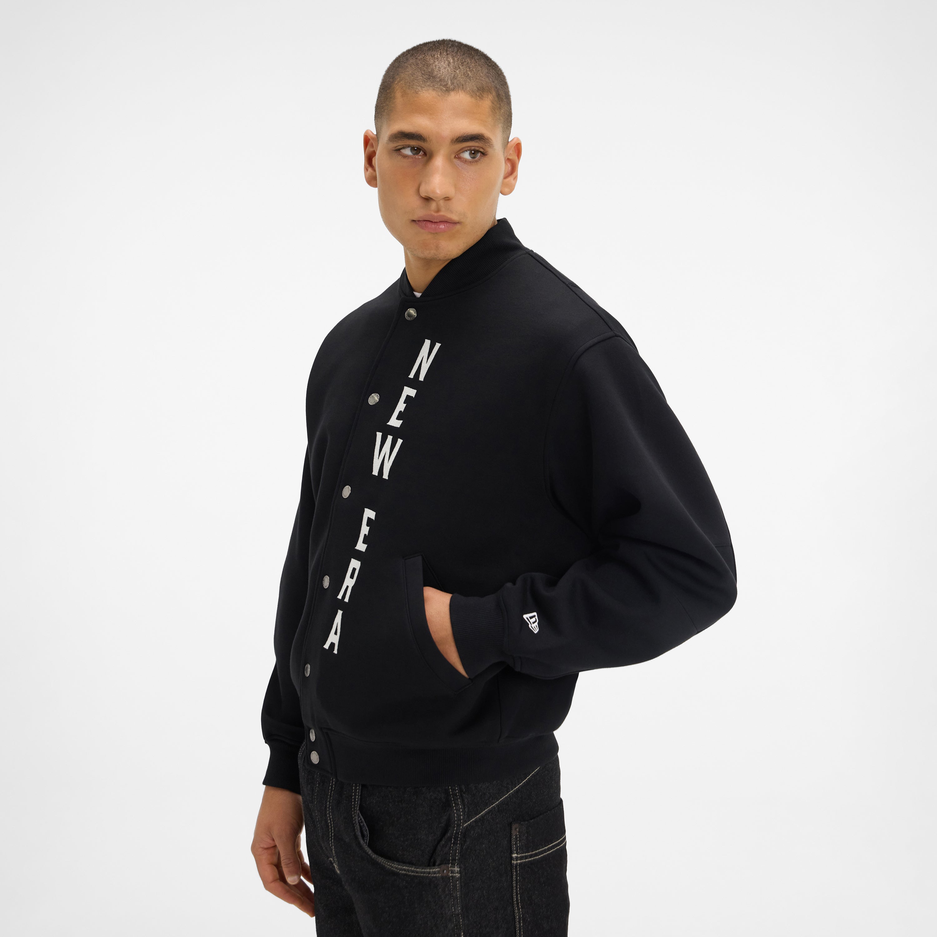 New Era Cap Tech Sweat Black Varsity Jacket