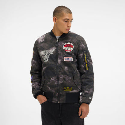 Alpha Industries x Toronto Raptors Black Camo MA-1 Bomber Jacket
