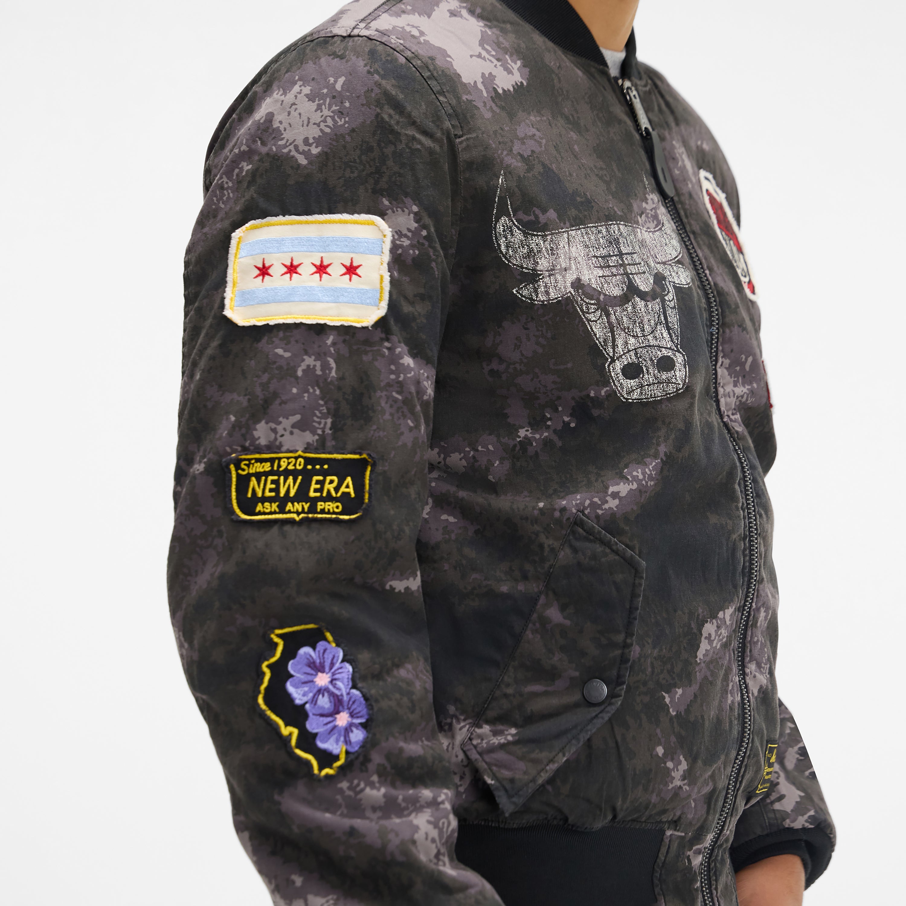 Alpha Industries x Los Angeles Lakers Black Camo MA-1 Bomber Jacket