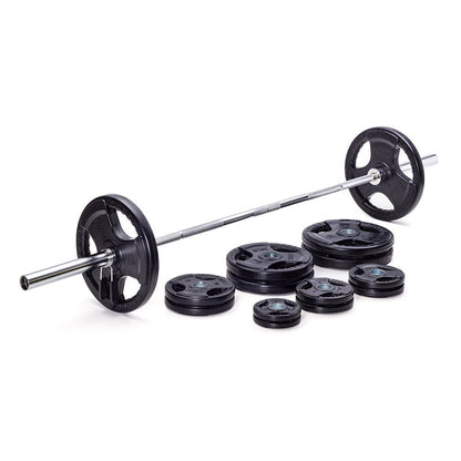 300lbs Virgin Rubber Grip Olympic Weight Set Plates 2"