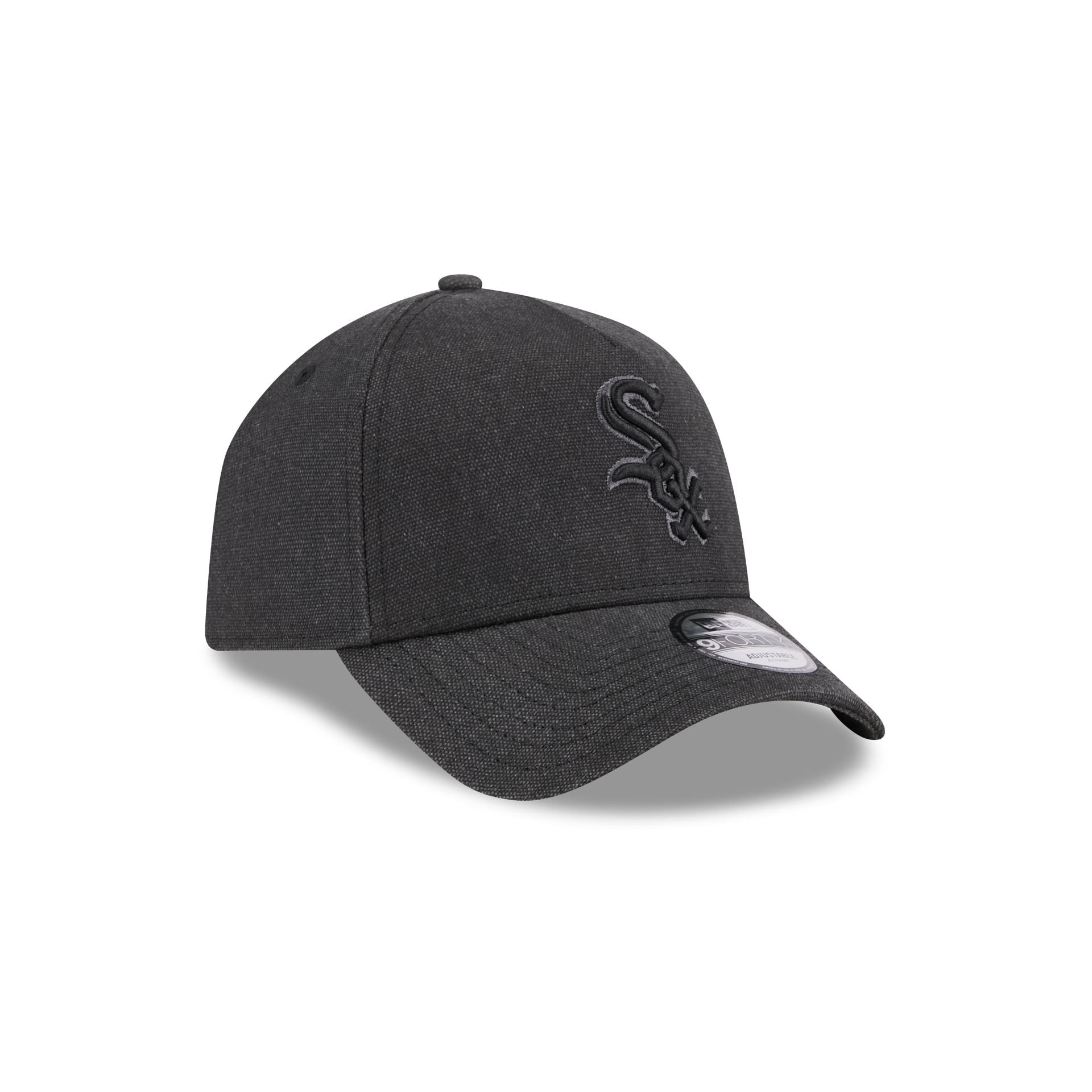 Chicago White Sox Logo Essentials Black 9FORTY A-Frame Snapback Hat