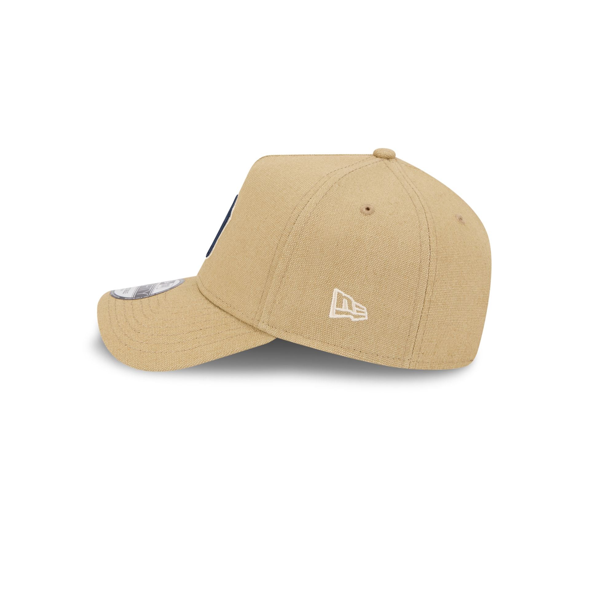 New York Yankees Logo Essentials Khaki 9FORTY A-Frame Snapback Hat