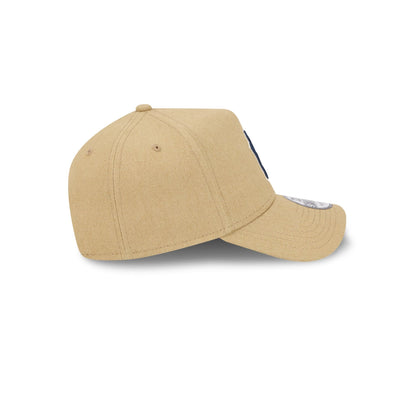 New York Yankees Logo Essentials Khaki 9FORTY A-Frame Snapback Hat