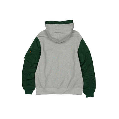 Alpha Industries x Green Bay Packers Gray MA-1 Full Zip Fleece Jacket