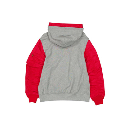 Alpha Industries x Kansas City Chiefs Gray MA-1 Full Zip Fleece Jacket