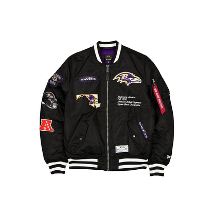 Alpha Industries x Baltimore Ravens Black MA-1 Bomber Jacket