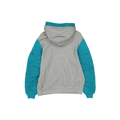 Alpha Industries x Miami Dolphins Historic Gray MA-1 Full Zip Fleece Jacket