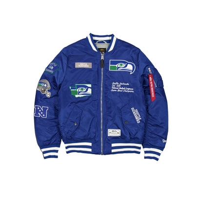 Alpha Industries x Seattle Seahawks Historic Blue MA-1 Bomber Jacket