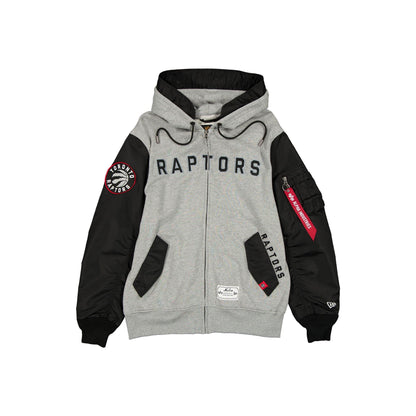 Alpha Industries x Toronto Raptors Gray MA-1 Full Zip Fleece Jacket