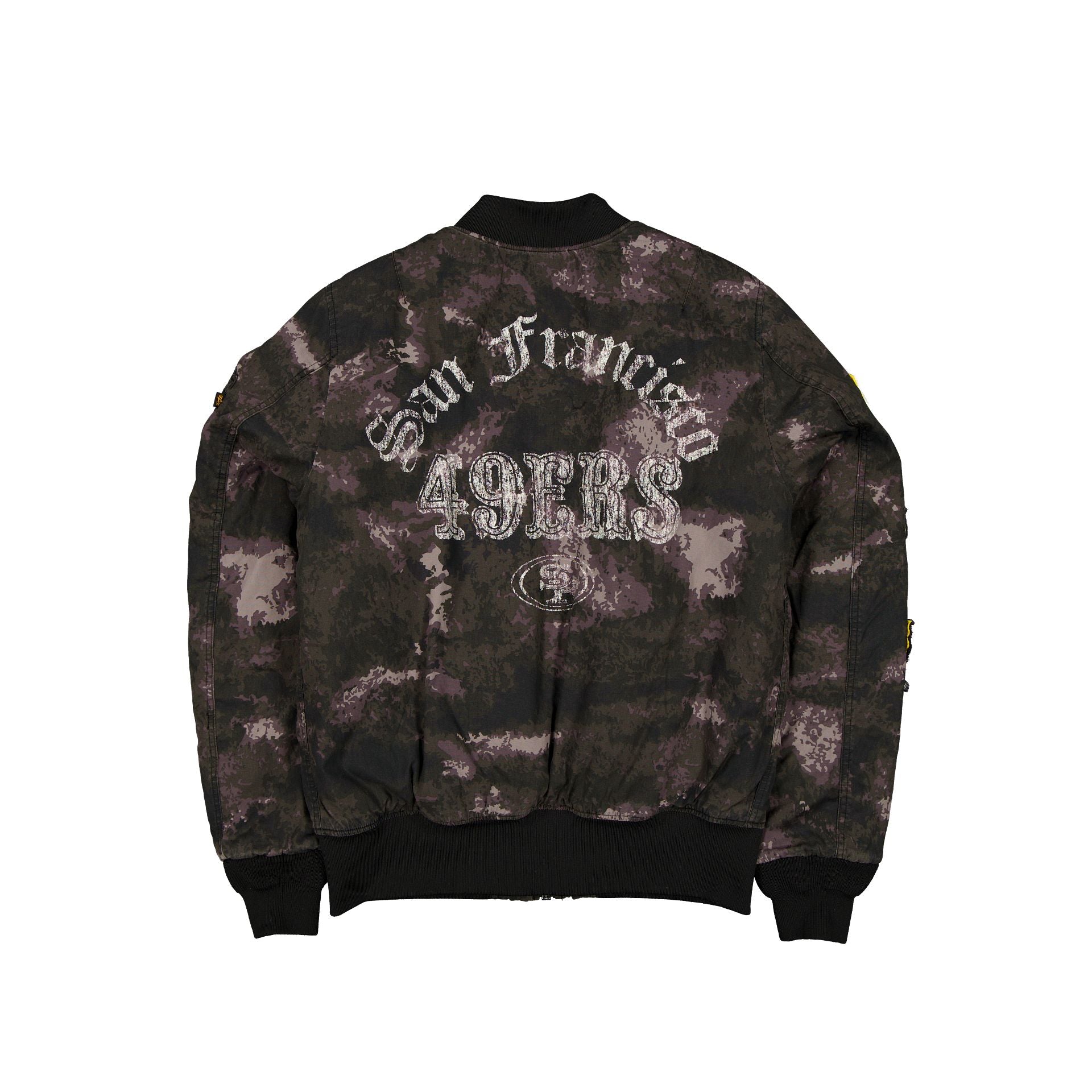 Alpha Industries x San Francisco 49ers Black Camo MA-1 Bomber Jacket