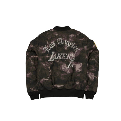 Alpha Industries x Los Angeles Lakers Black Camo MA-1 Bomber Jacket