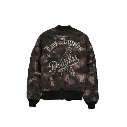 Alpha Industries x Los Angeles Dodgers Black Camo MA-1 Bomber Jacket