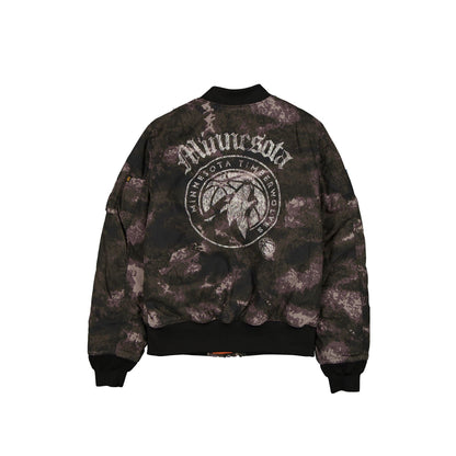 Alpha Industries x Minnesota Timberwolves Black Camo MA-1 Bomber Jacket