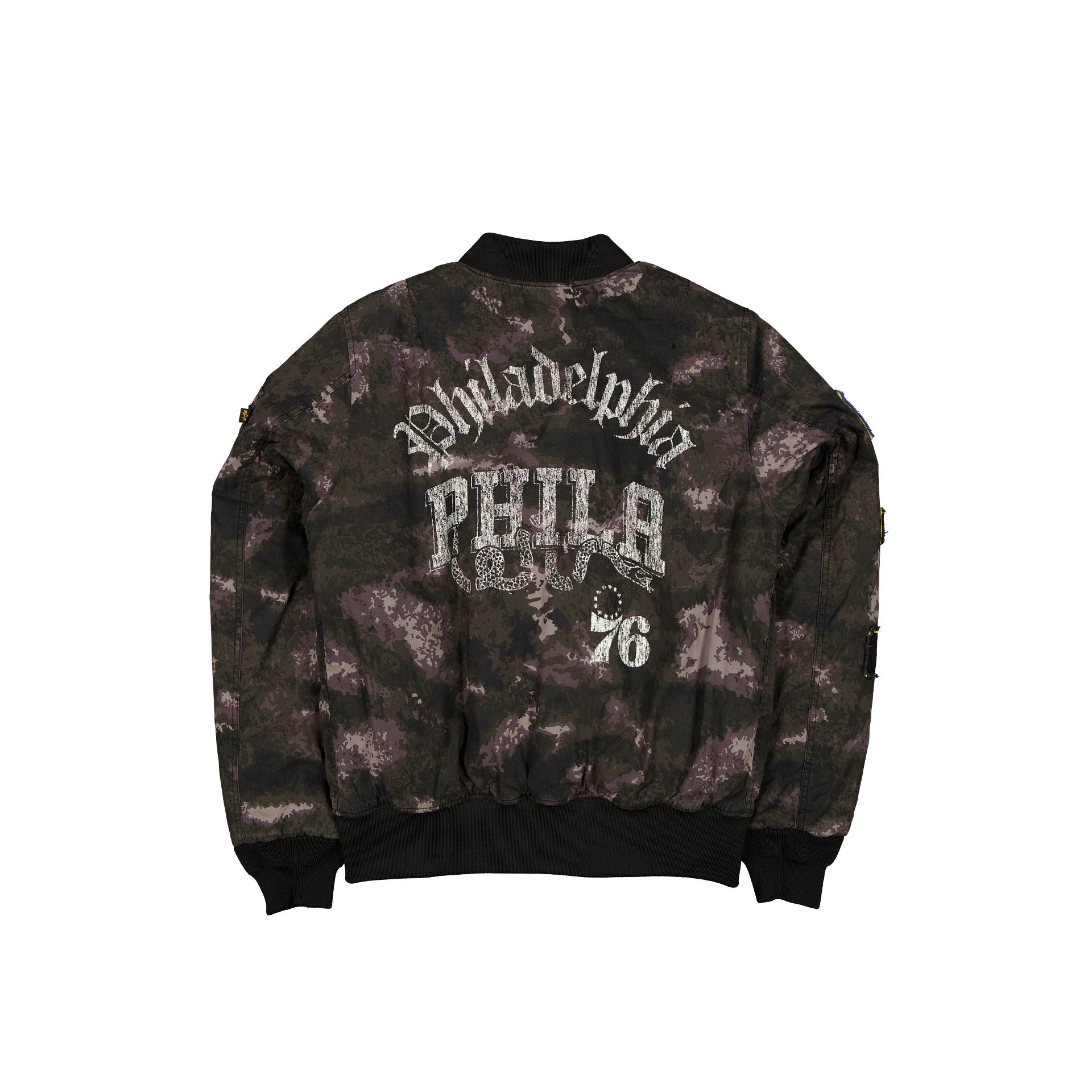 Alpha Industries x Philadelphia 76ers Black Camo MA-1 Bomber Jacket