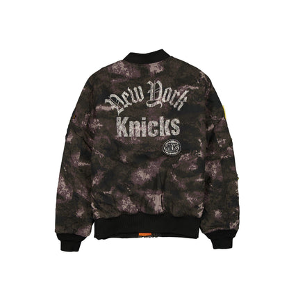 Alpha Industries x New York Knicks Black Camo MA-1 Bomber Jacket