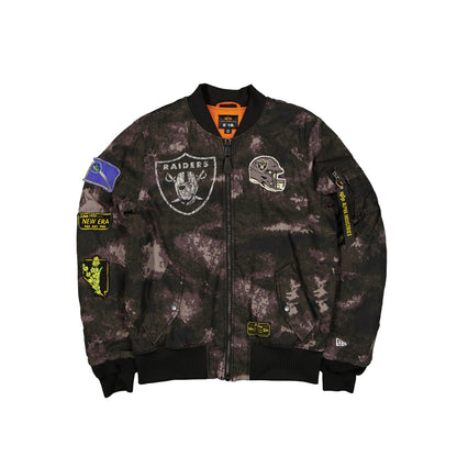 Alpha Industries x Las Vegas Raiders Black Camo MA-1 Bomber Jacket