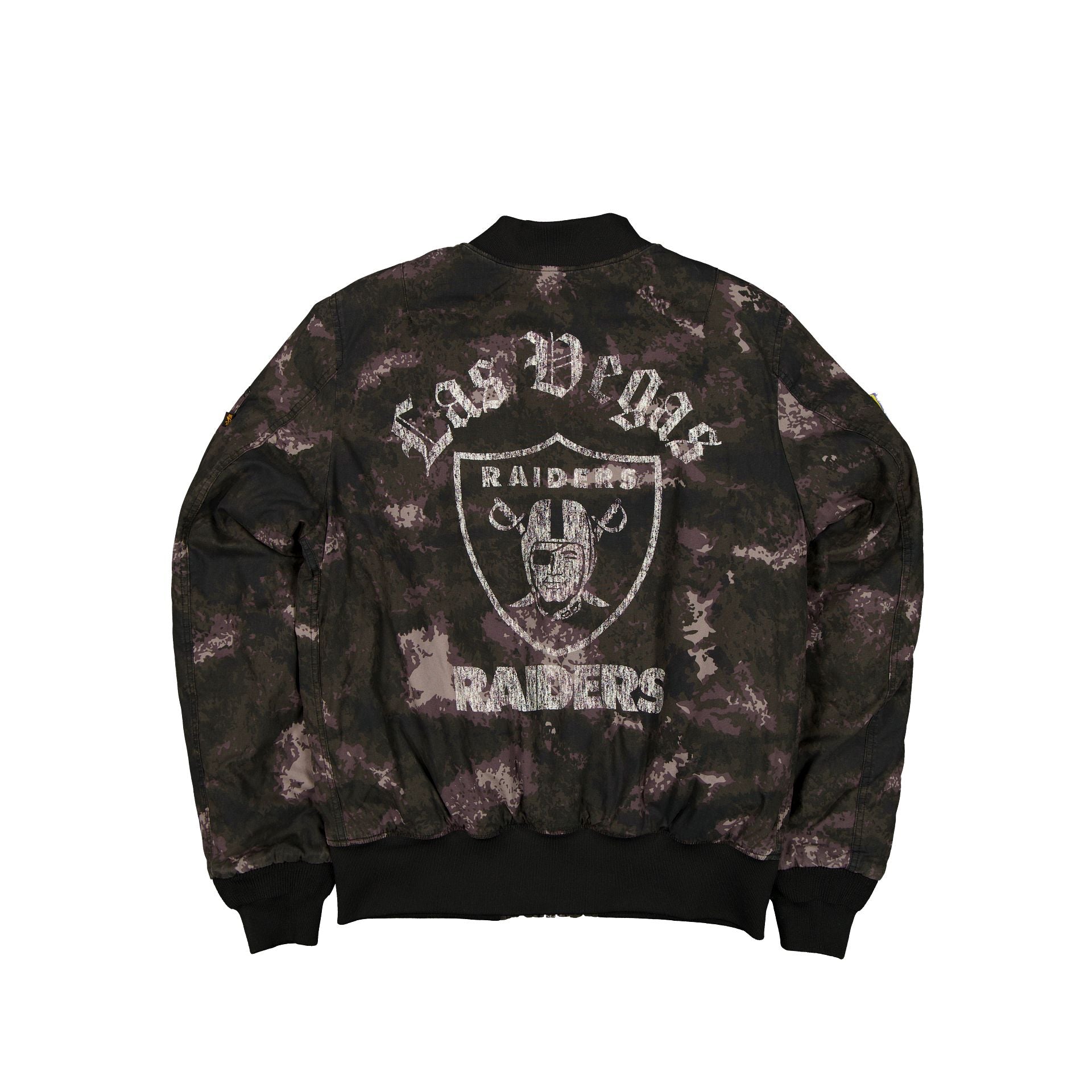 Alpha Industries x Las Vegas Raiders Black Camo MA-1 Bomber Jacket