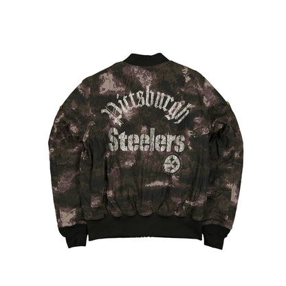 Alpha Industries x Pittsburgh Steelers Black Camo MA-1 Bomber Jacket