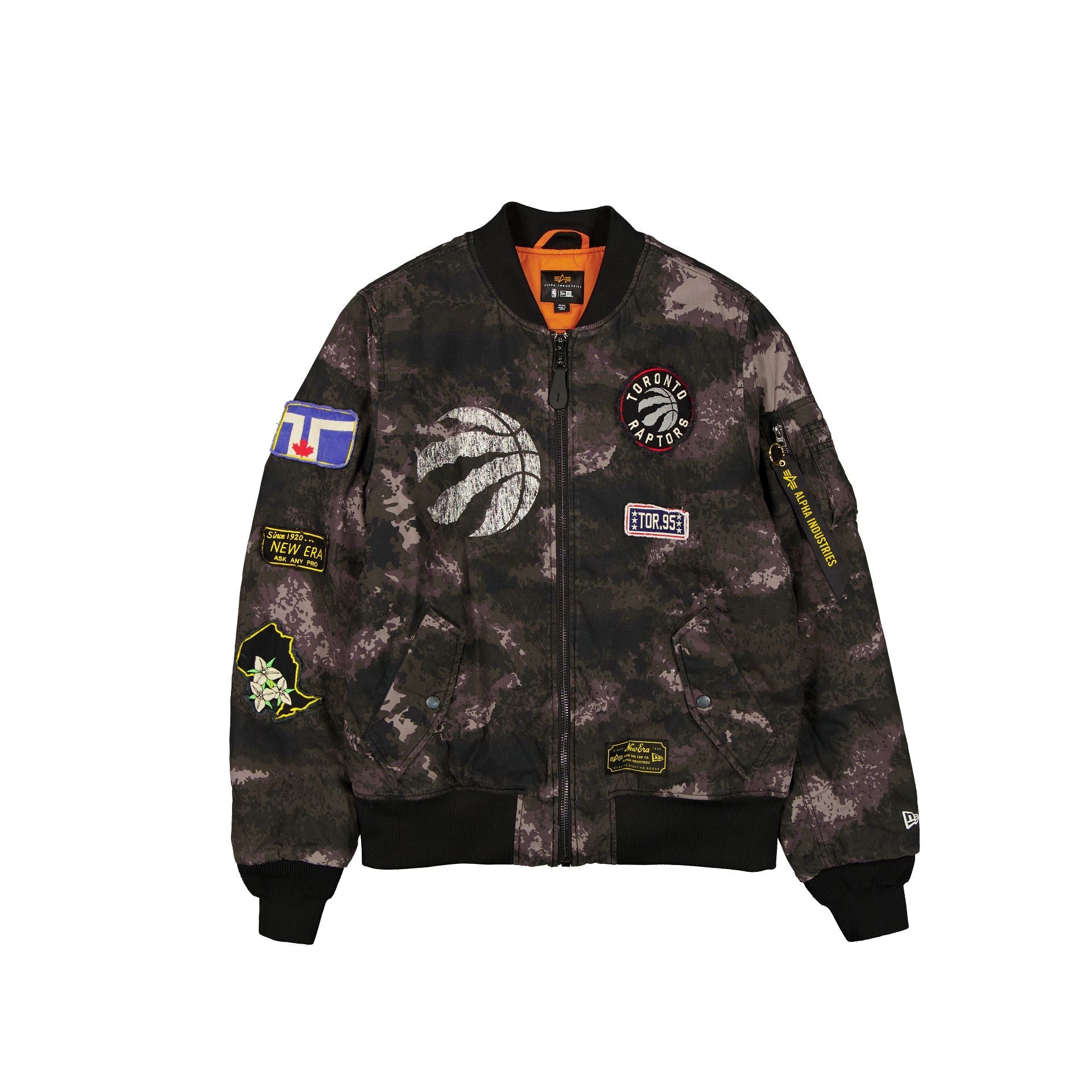 Alpha Industries x Toronto Raptors Black Camo MA-1 Bomber Jacket