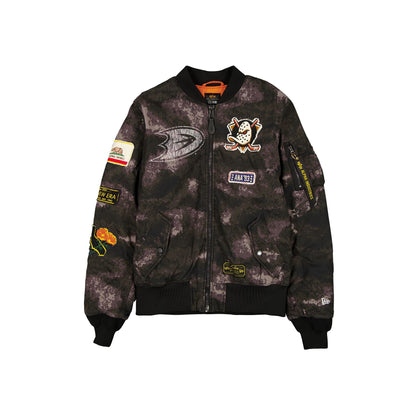 Alpha Industries x Anaheim Ducks Black Camo MA-1 Bomber Jacket